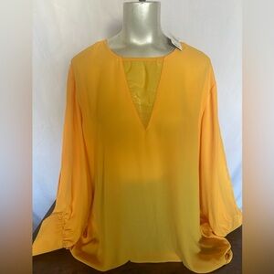 Ashley Stewart Vibrant Yellow Blouse
